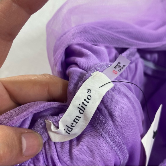 Ídem Ditto Romper Shorts Woman’s Small Tulle Ruffled layered tiered Sleeveless - Picture 3 of 12